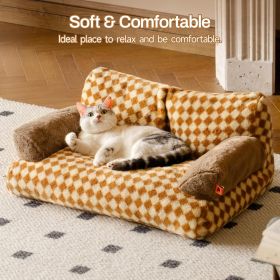 MEWOOFUN Cat Bed For Indoor Cats, Washable Dog Beds For Small Medium Dogs & Cats, Fluffy Cat Couch With Non Slip Bottom, 26x19x13 Inch Brown, 26.0 L X